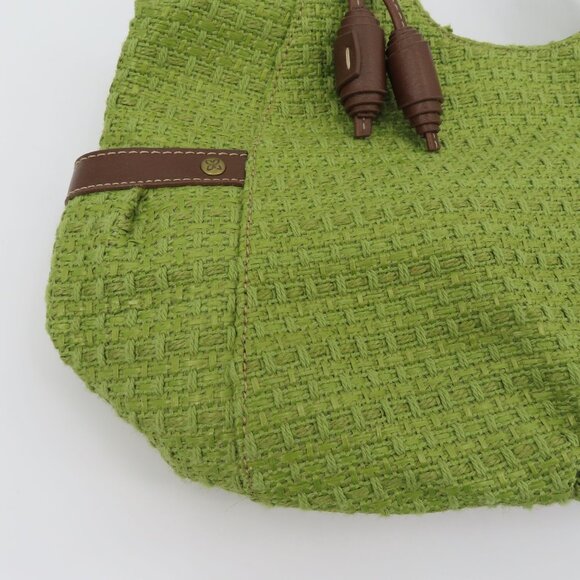 Y2K Relic Green Tweed Faux Brown Leather Hobo Shoulder Handbag Purse Bag NEW NWT - Picture 3 of 12
